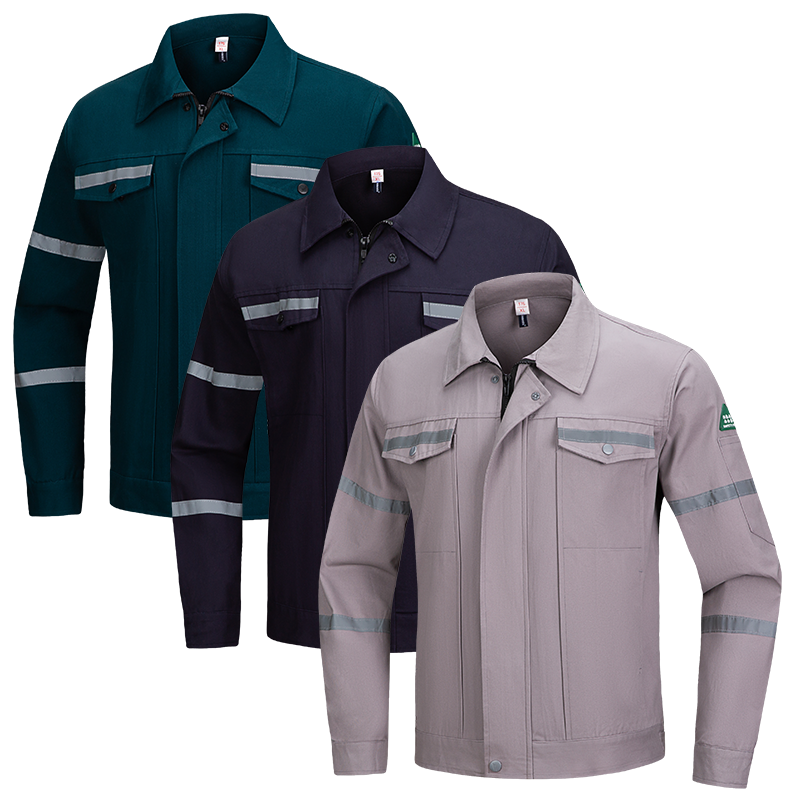 Professional Cotton High Visibility Construction Work Uniforms Coveralls Maintenance Clothes Custom Logo Size Set Work Wear