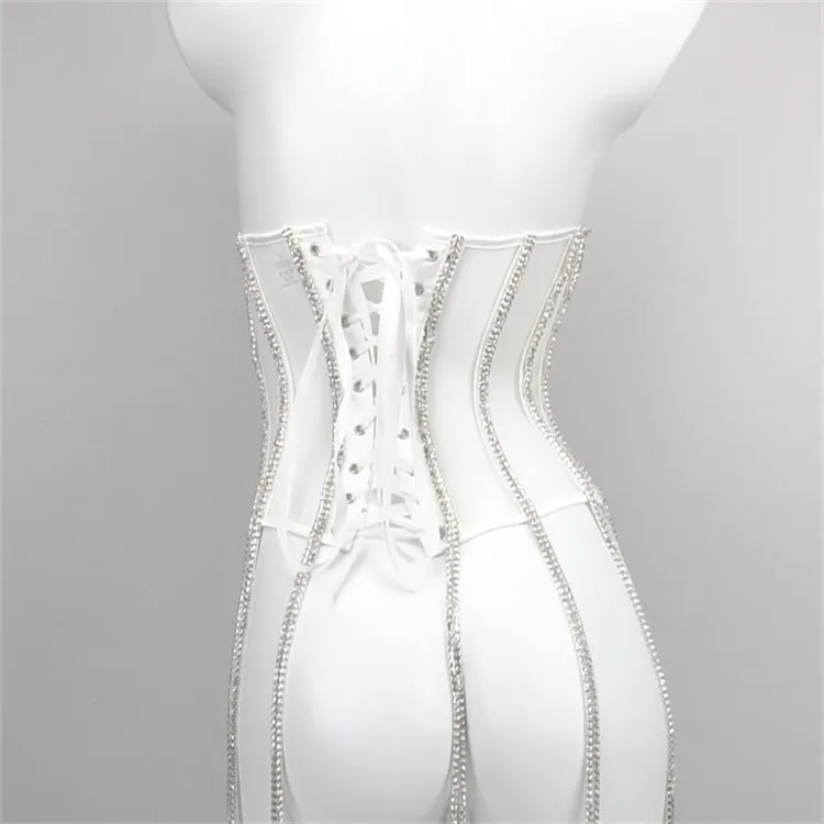 Bright Diamond Chain Shapewear Hot Girl Outside Wear Hipster Corset