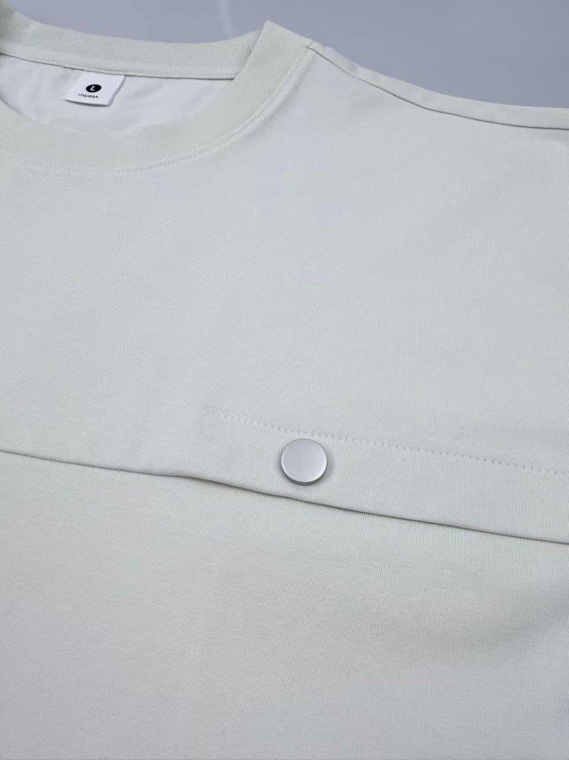 High-Quality 240g Cool Touch Button T-Shirt for Men