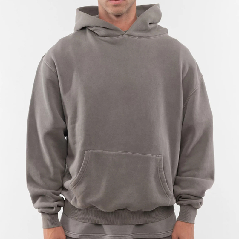 Luxury 100% Cotton Pullover French Terry Hoodie Wholesale Plain Bulk Hoodies Vintage Boxy Cropped 500GSM Streetwear Hoodie