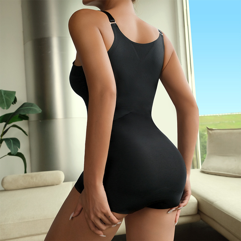 Solid Color Sweat Band Waist Trainer with Adjustable Shoulder Straps Shapewear