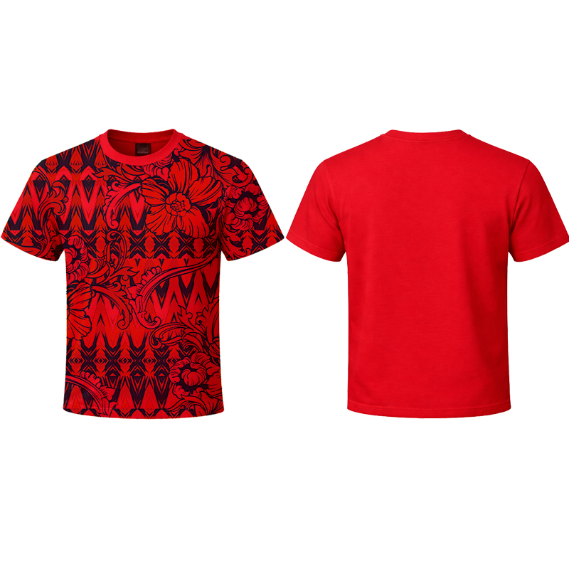 Small MOQ Everyday Wear Tee Shirts Flower Printed Unisex Casual Tee Cotton Lightweight Men Casual T-shirt for Street Wear