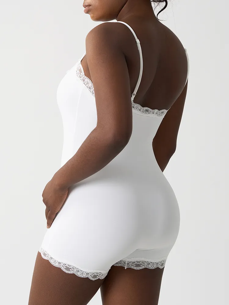 Lace Bodysuit Shapewear Double Layer Tummy Control