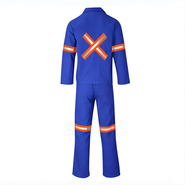Safety workwear uniform cargo two piece for men - Back View