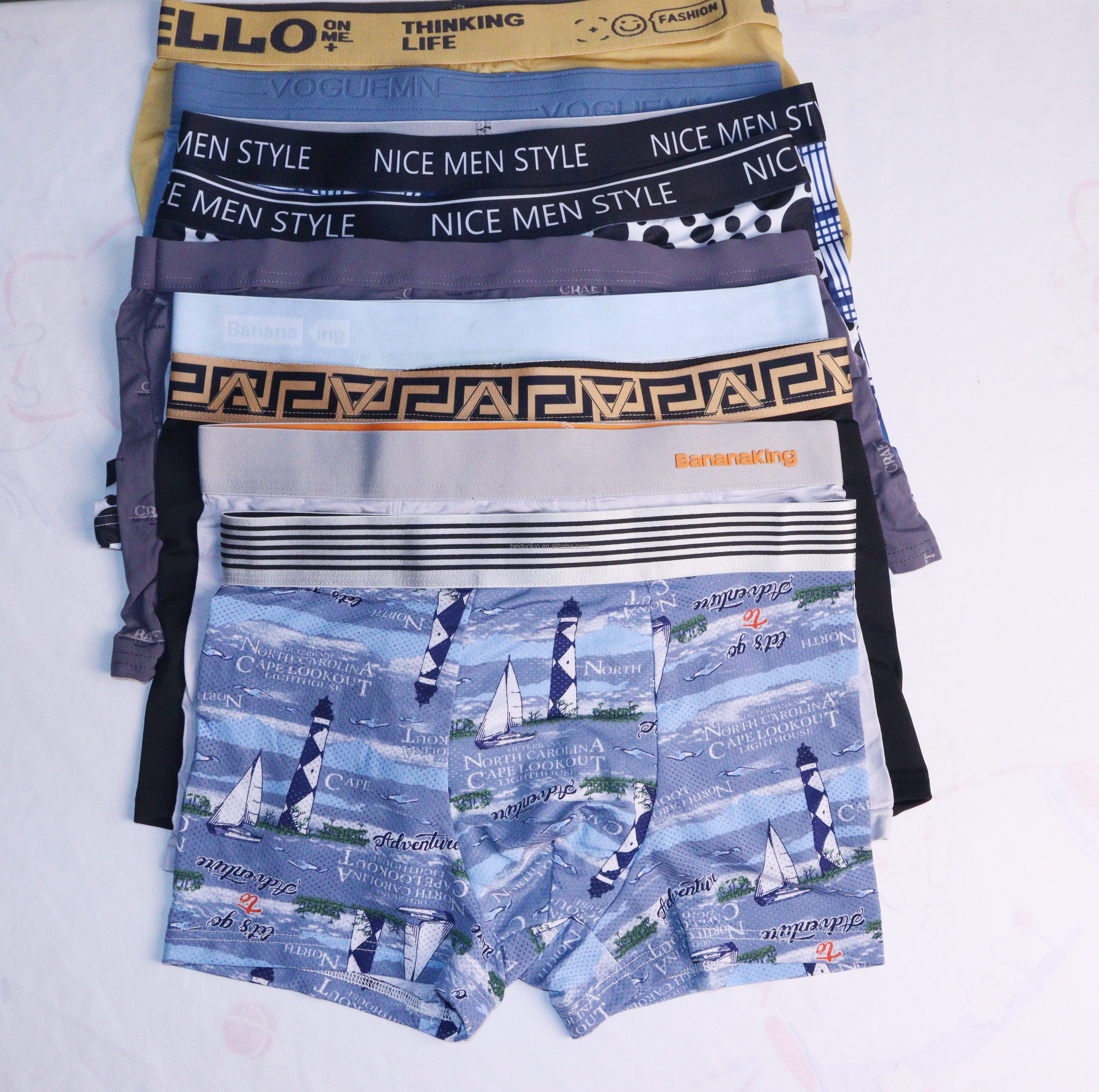 Cheap Stock Men's Boxer Briefs Cotton Ice Silk Mixed Styles Sizes Solid Printed Version Underwear for Man