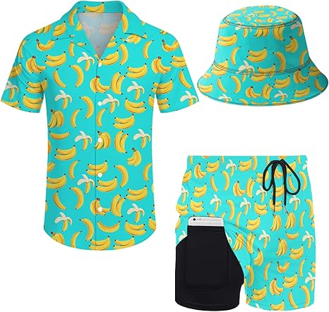 Hawaiian Two-Piece Men's Beach Resort Set Breathable Loose Short Sleeve Shirt and Shorts Elastic Waist Knitted Casual Clothing