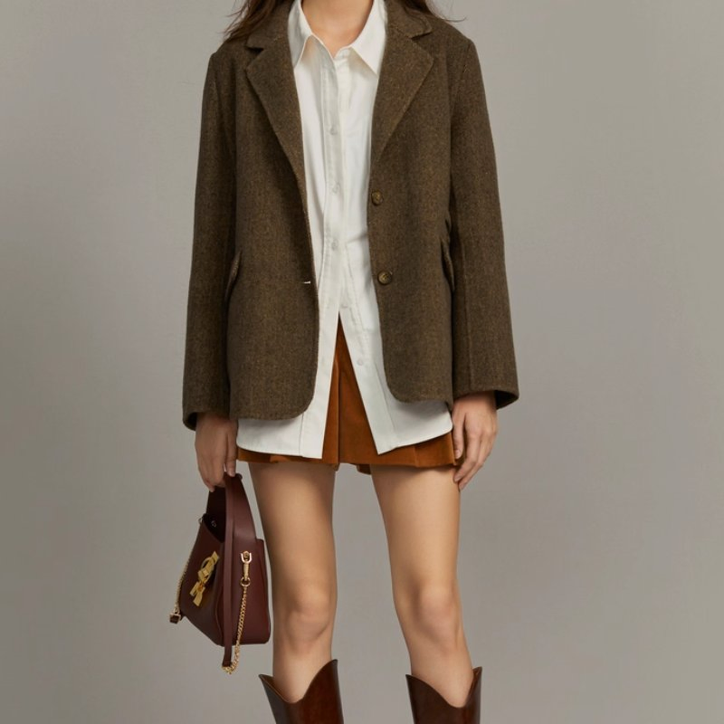 Women's French-Style Premium Wool-Blend Coat - Winter New Arrival Double-Faced Woolen Outerwear