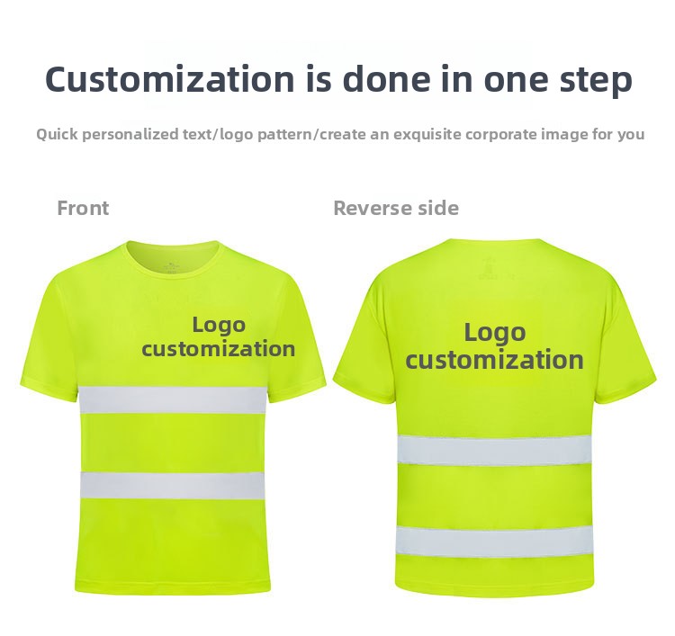Direct Manufacturer's Quick-Dry Reflective T-Shirt Turn-Down Collar Construction Site Workwear Nighttime Traffic Safety Vest