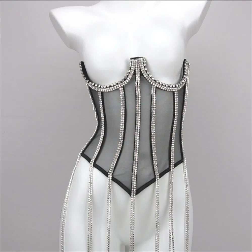 Bright Diamond Chain Shapewear Hot Girl Outside Wear Hipster Corset