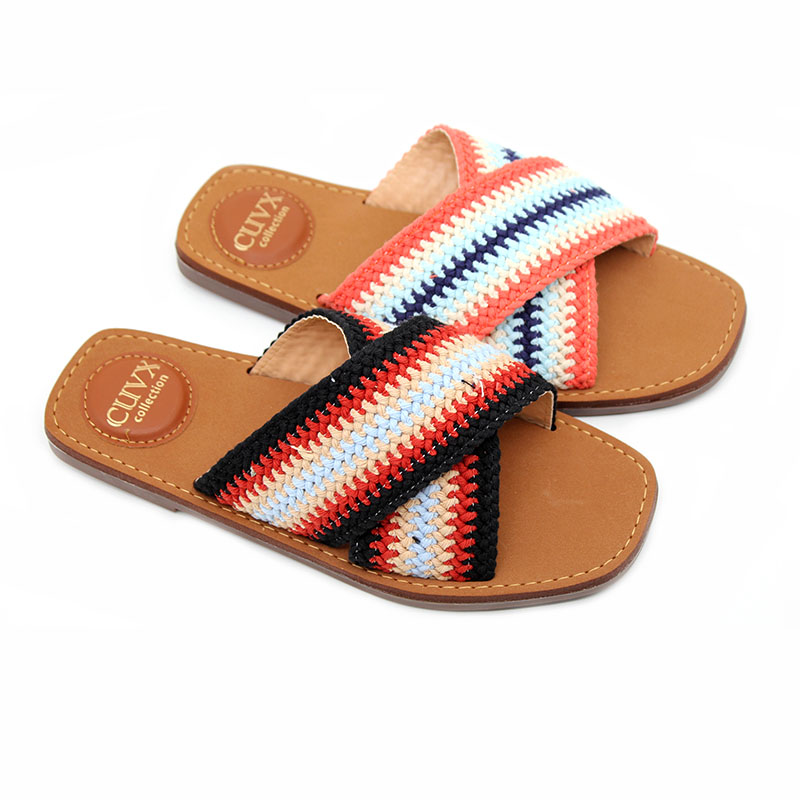 Casual Cross-strap Wear Flat Fashion slippers Women's Open Toe Cool Braid Trend New Holiday Light Simple Womens slippers Leisure