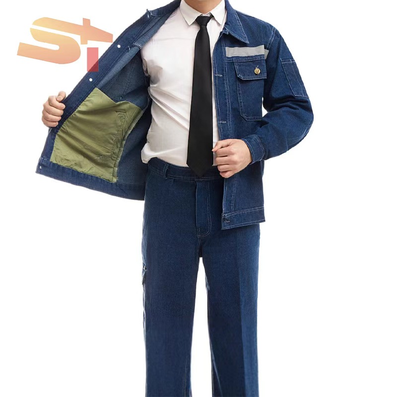 SIKE Utility Men's Long Sleeve Blend Workwear Sets Wear-Resistant Mechanic Work Suit With Multi Pockets