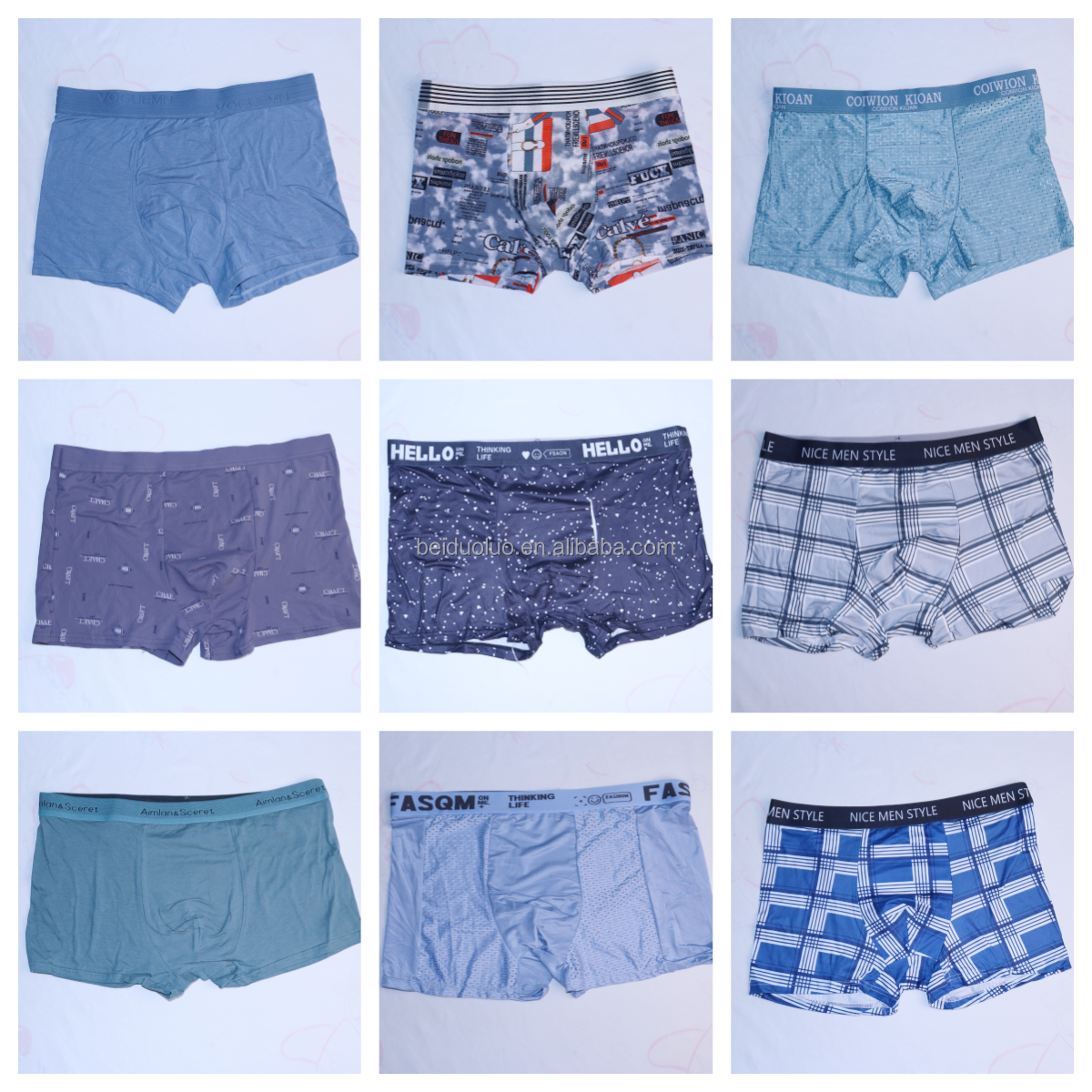 Cheap Stock Men's Boxer Briefs Cotton Ice Silk Mixed Styles Sizes Solid Printed Version Underwear for Man