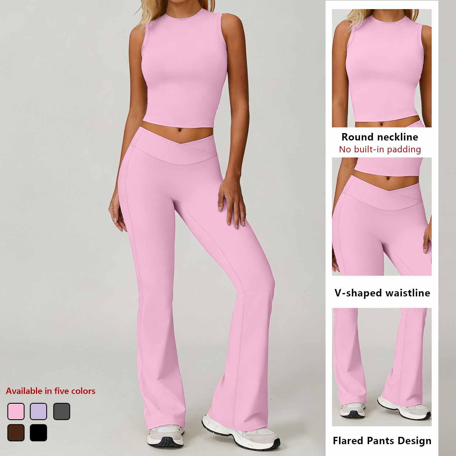 ABX8002-3+ACK8002-2 Wholesale Solid Color Spandex Workout Clothes Women High Stretch Sports Bra Set Soft Women Activewear Suit