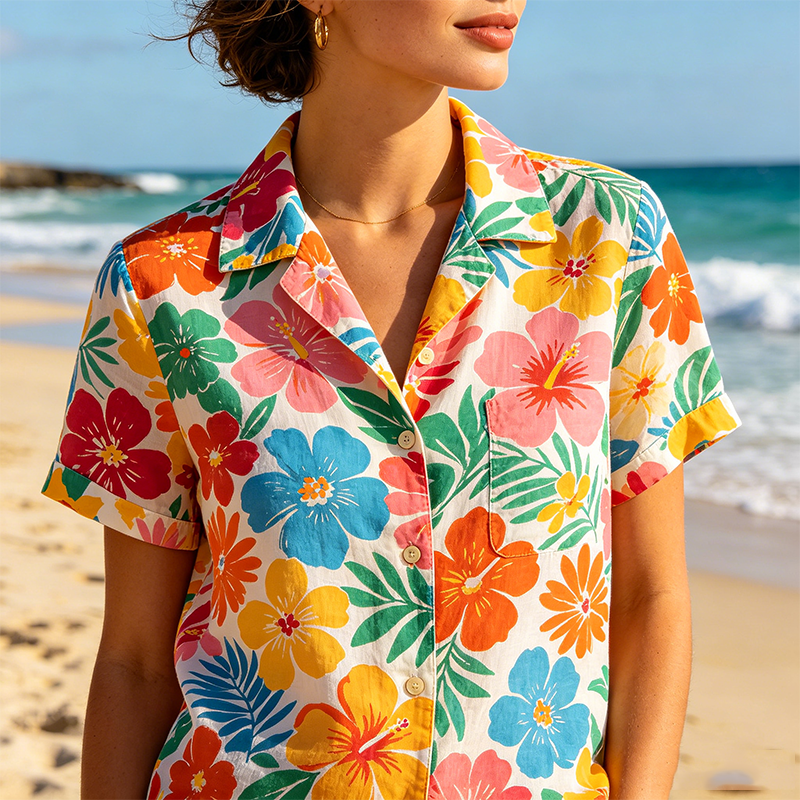 Summer Clothes Hawaiian Print Set Shorts Shirt Casual Short Sleeve Two Piece Sets Button Down Resort Beach Shirts