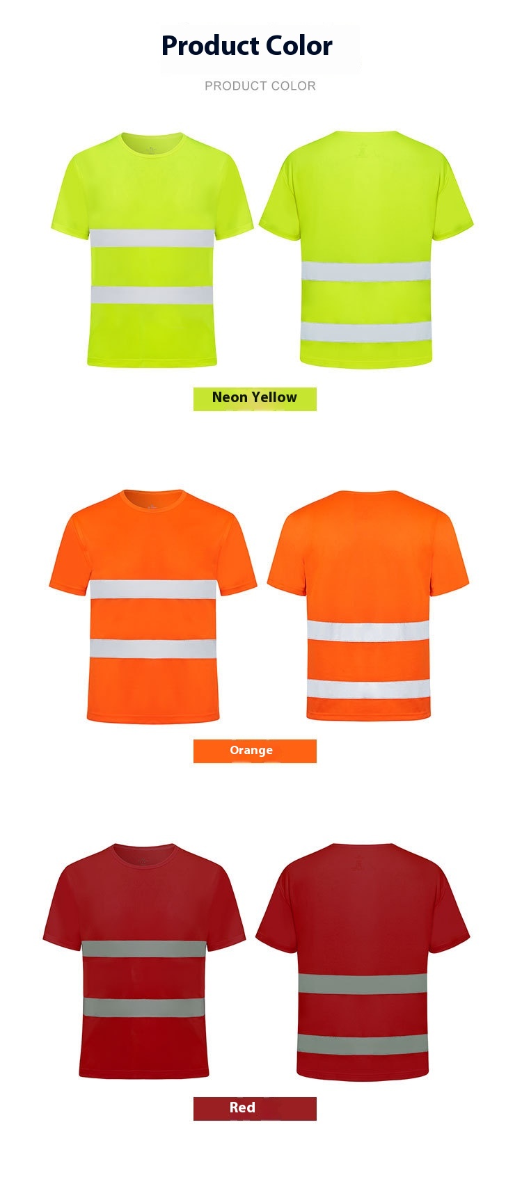 Direct Manufacturer's Quick-Dry Reflective T-Shirt Turn-Down Collar Construction Site Workwear Nighttime Traffic Safety Vest