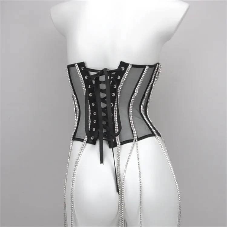 Bright Diamond Chain Shapewear Hot Girl Outside Wear Hipster Corset