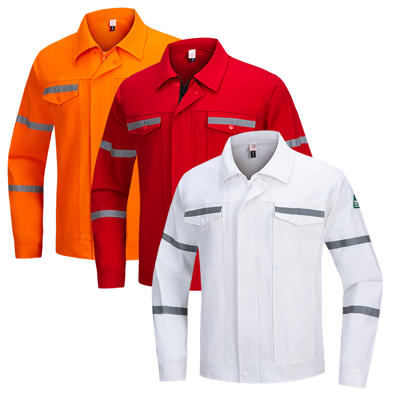 Professional Cotton High Visibility Construction Work Uniforms Coveralls Maintenance Clothes Custom Logo Size Set Work Wear
