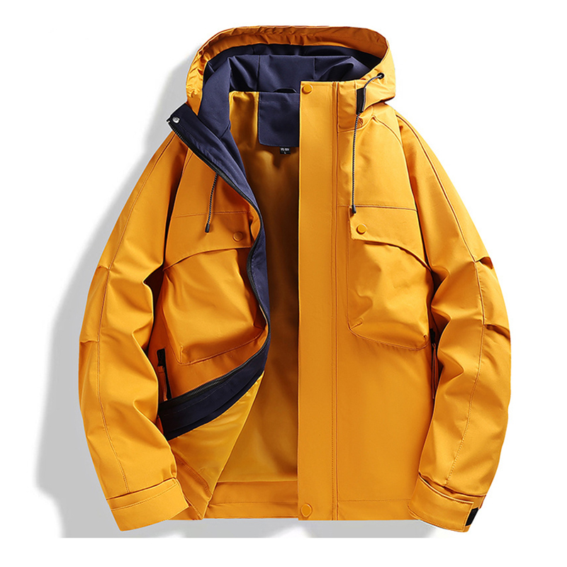Windproof Waterproof Hooded Loose Group Workwear Bomber Jacket Hard Shell Windbreaker Women Men Outdoor Functional Customization