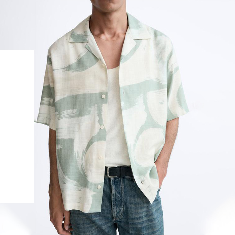 Custom Design Beach Wear for Men High Quality Short Sleeve Vacation Shirt Men's Shirt Printed Resort Hawaiian Shirt for Men