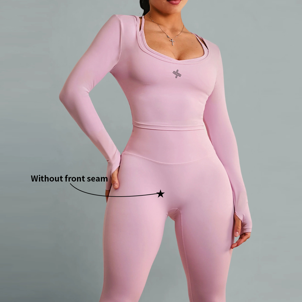 Custom Activewear Manufacturers Two Piece Yoga Matching Set Women Tummy Control Workout Gym Clothing Suit
