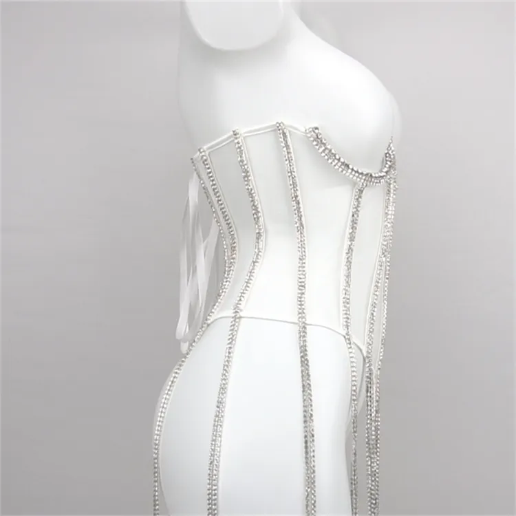 Bright Diamond Chain Shapewear Hot Girl Outside Wear Hipster Corset
