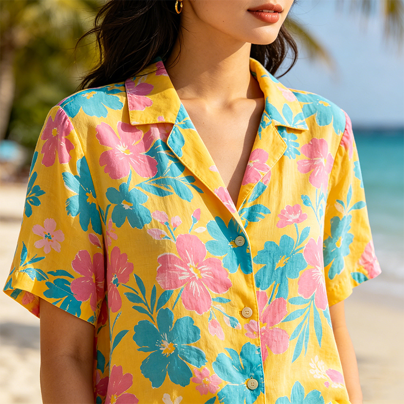 Summer Clothes Hawaiian Print Set Shorts Shirt Casual Short Sleeve Two Piece Sets Button Down Resort Beach Shirts