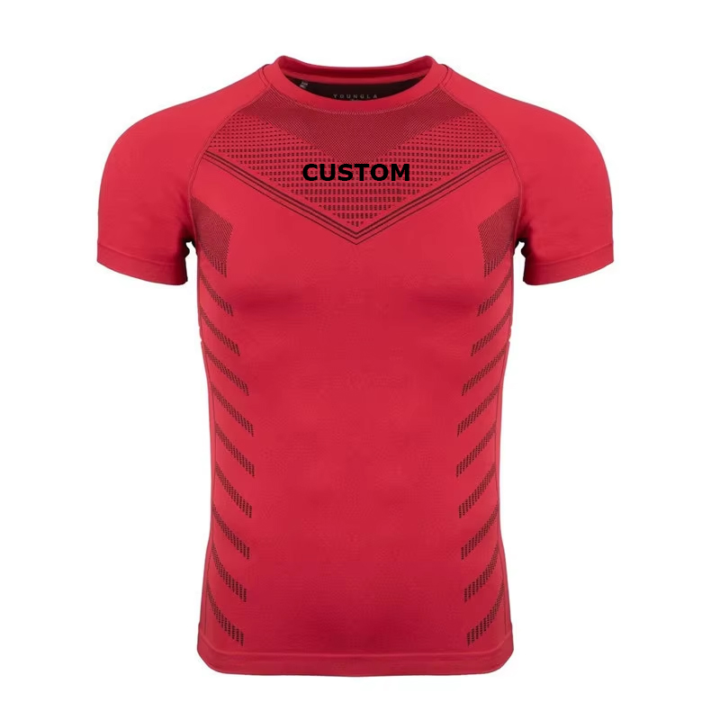 2025 Hot Sale Summer Men's Breathable Rash Guard Casual Fitness Clothes High Elastic Short Sleeve Sportswear Compression Shirts