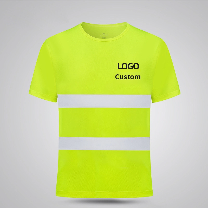 Direct Manufacturer's Quick-Dry Reflective T-Shirt Turn-Down Collar Construction Site Workwear Nighttime Traffic Safety Vest