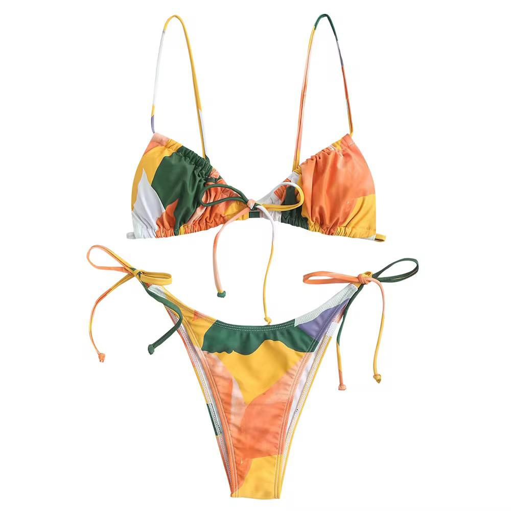 2025 Women Sexy Two Piece Swimming Bathing Suit Swimwear Beachwear Bikini Sets Triangle Swimsuit for Women Beachwear Swimwear