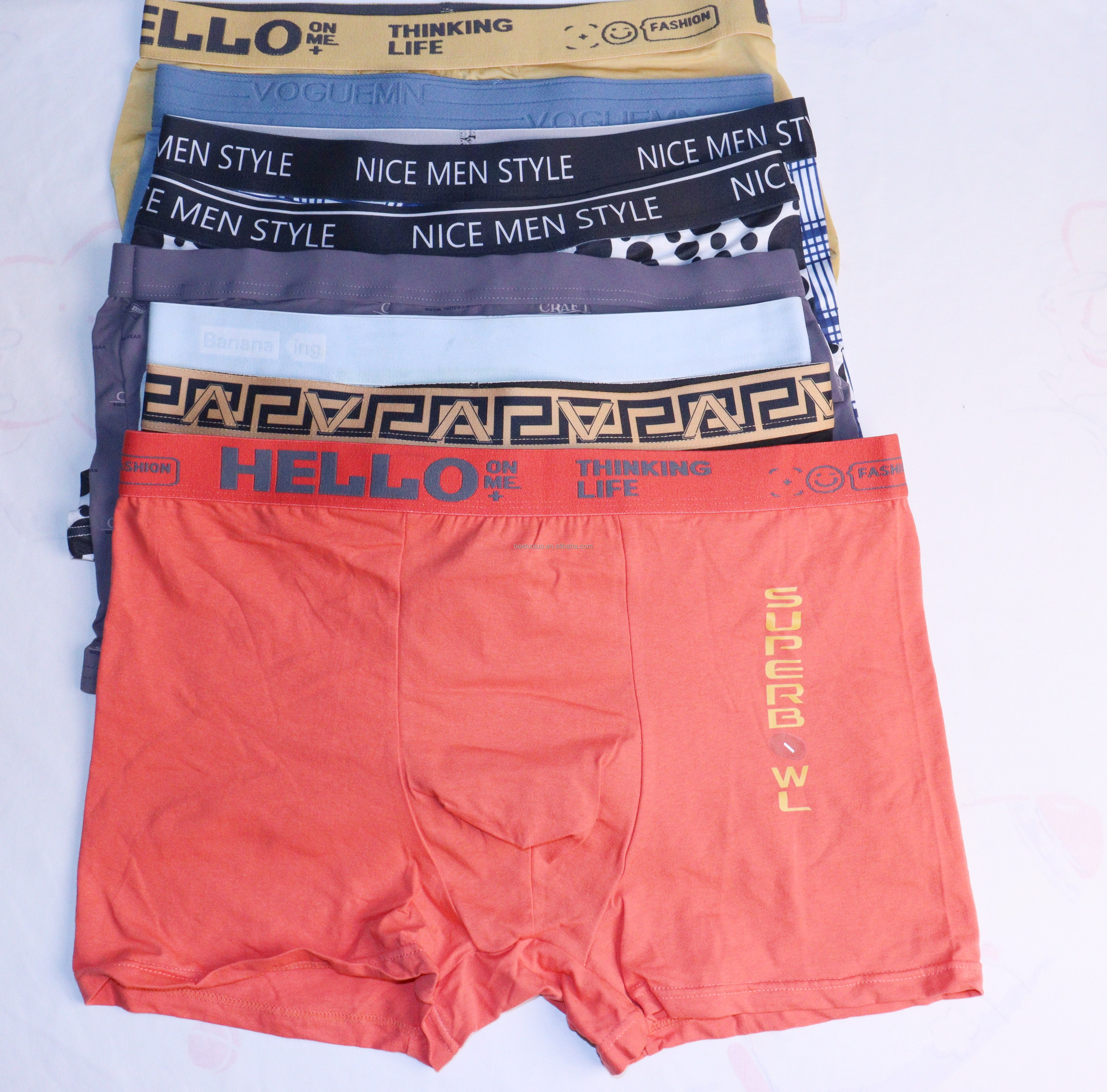 Cheap Stock Men's Boxer Briefs Cotton Ice Silk Mixed Styles Sizes Solid Printed Version Underwear for Man