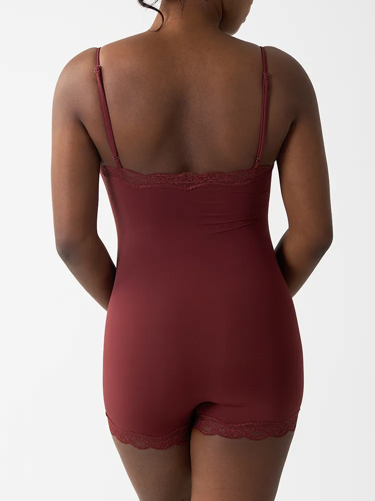 Lace Bodysuit Shapewear Flatlock Seams