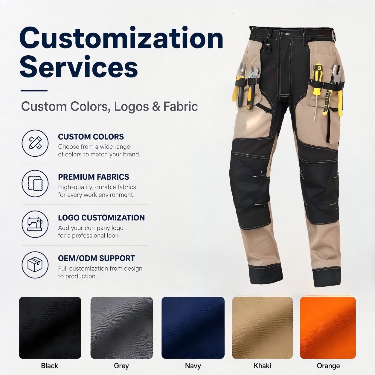 Cordura Pants Cargo Trousers Multi-Pockets Work Trousers Men's Trousers Workwear Pants Men Double Knee Work Pants