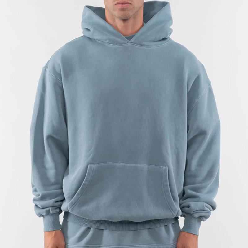 Luxury 100% Cotton Pullover French Terry Hoodie Wholesale Plain Bulk Hoodies Vintage Boxy Cropped 500GSM Streetwear Hoodie