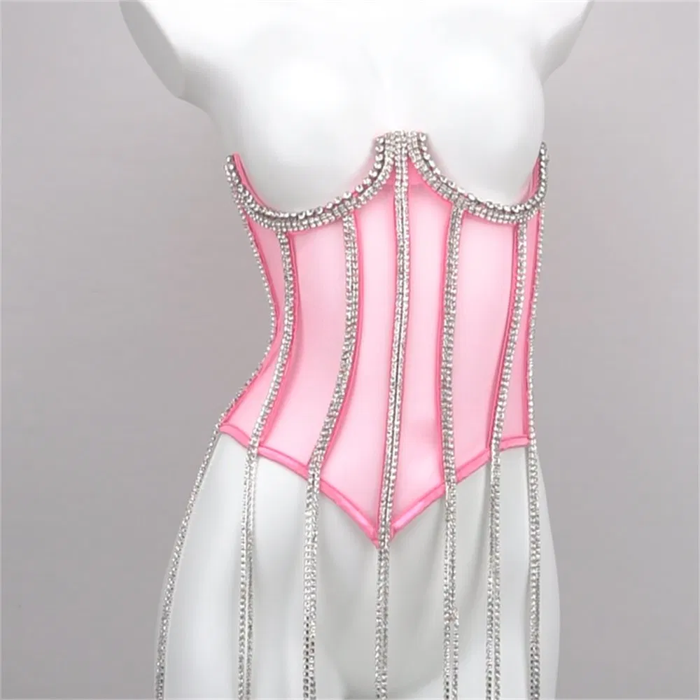 Bright Diamond Chain Shapewear Hot Girl Outside Wear Hipster Corset
