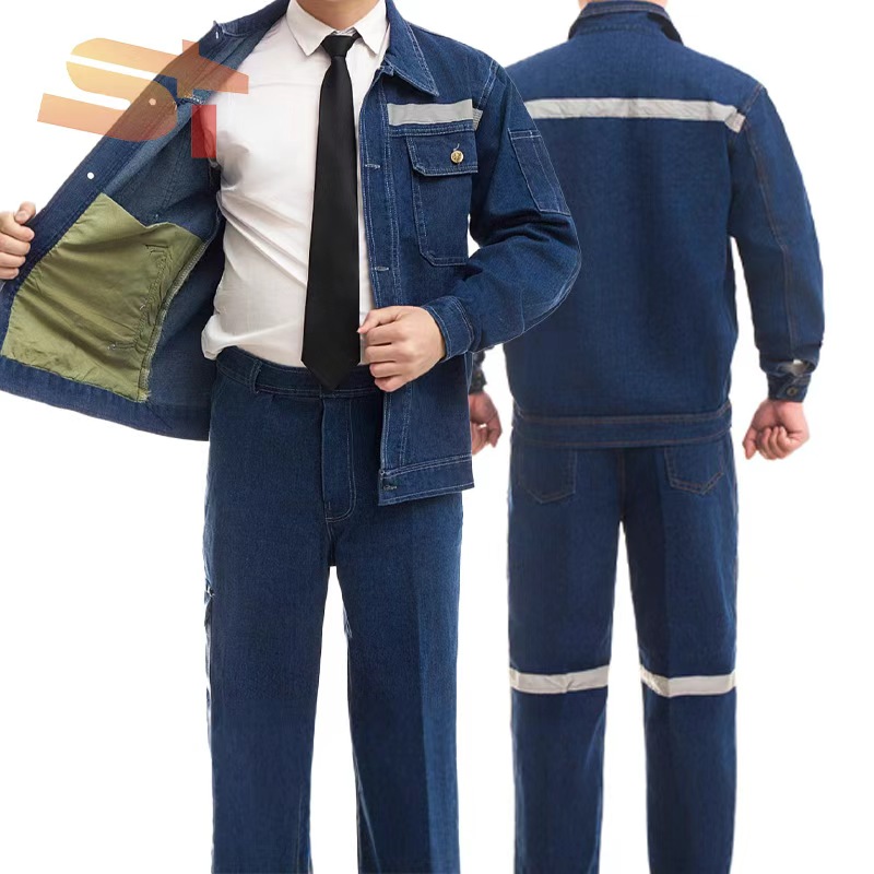 SIKE Utility Men's Long Sleeve Blend Workwear Sets Wear-Resistant Mechanic Work Suit With Multi Pockets