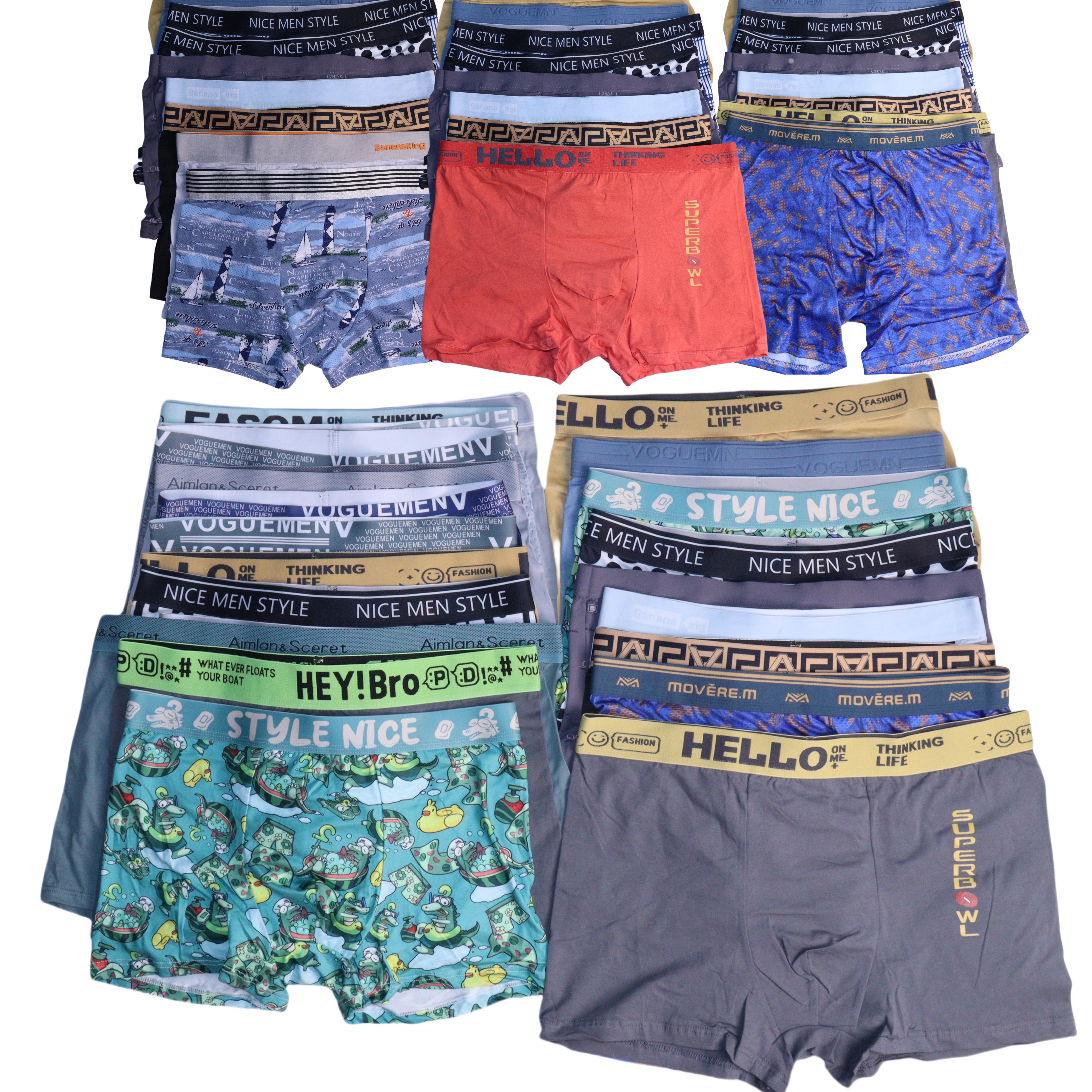 Cheap Stock Men's Boxer Briefs Cotton Ice Silk Mixed Styles Sizes Solid Printed Version Underwear for Man