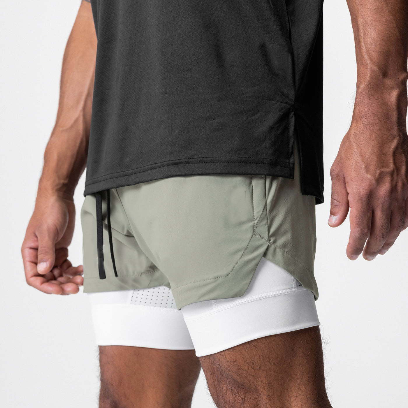 Workout Athletic Mens 2 In 1 Gym Training Shorts Breathable Quick Dry Gym Fitness Running Shorts Casual Sports Men's Shorts