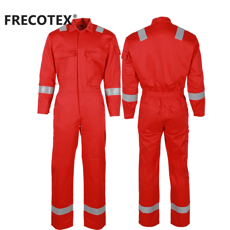 Wholesale Men Safety Fire Retardant Coverall Industrial Workwear Mechanics Oil Resistant Fireproof Working FR Coveralls