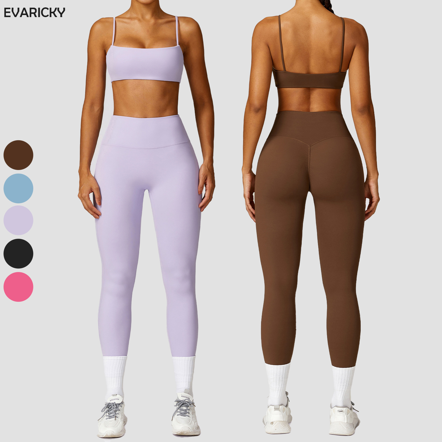 Custom Logo Breathable High Waist Activewear Sets Gym Fitness Wear Workout Leggings 2 Piece Yoga Set with Sports Bra