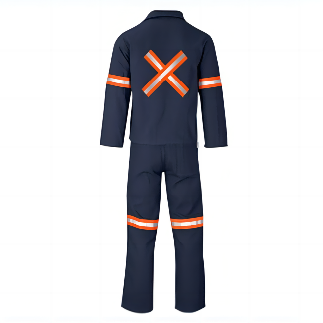 Safety workwear uniform cargo two piece for men - Side View