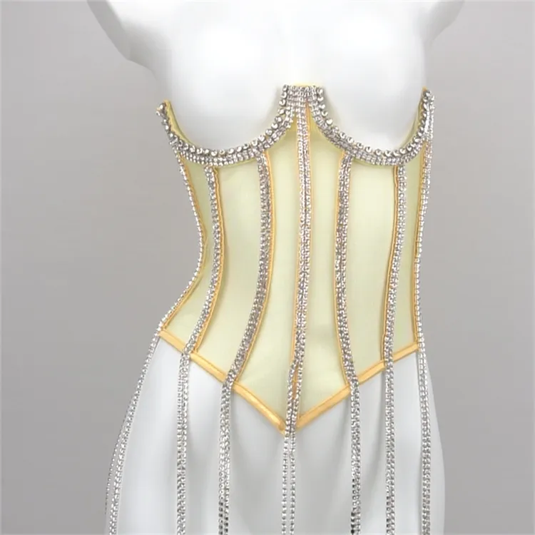 Bright Diamond Chain Shapewear Hot Girl Outside Wear Hipster Corset