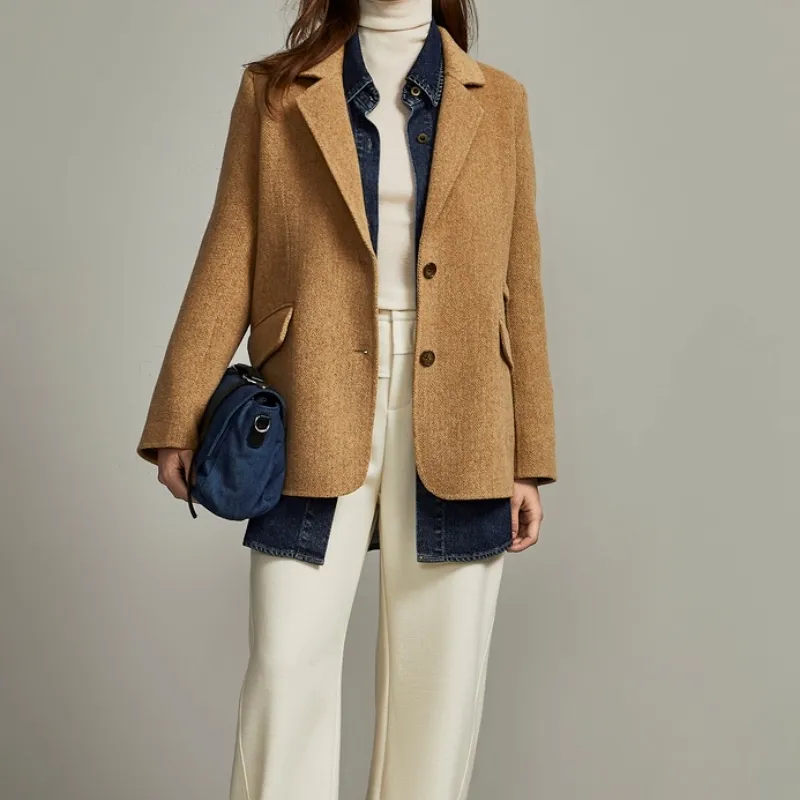 Women's French-Style Premium Wool-Blend Coat - Winter New Arrival Double-Faced Woolen Outerwear
