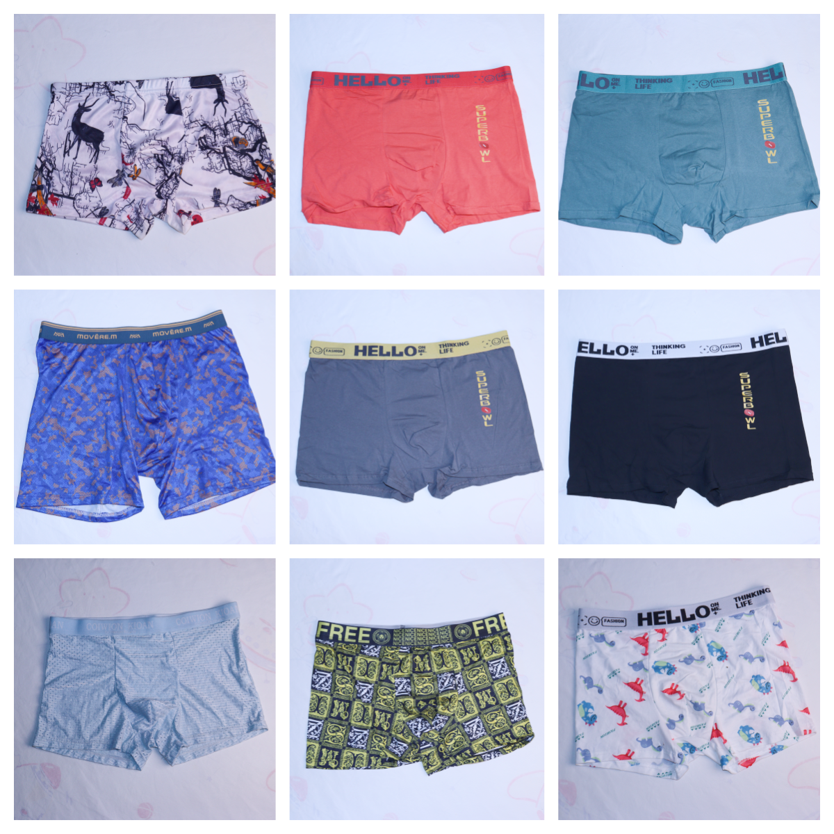 Cheap Stock Men's Boxer Briefs Cotton Ice Silk Mixed Styles Sizes Solid Printed Version Underwear for Man