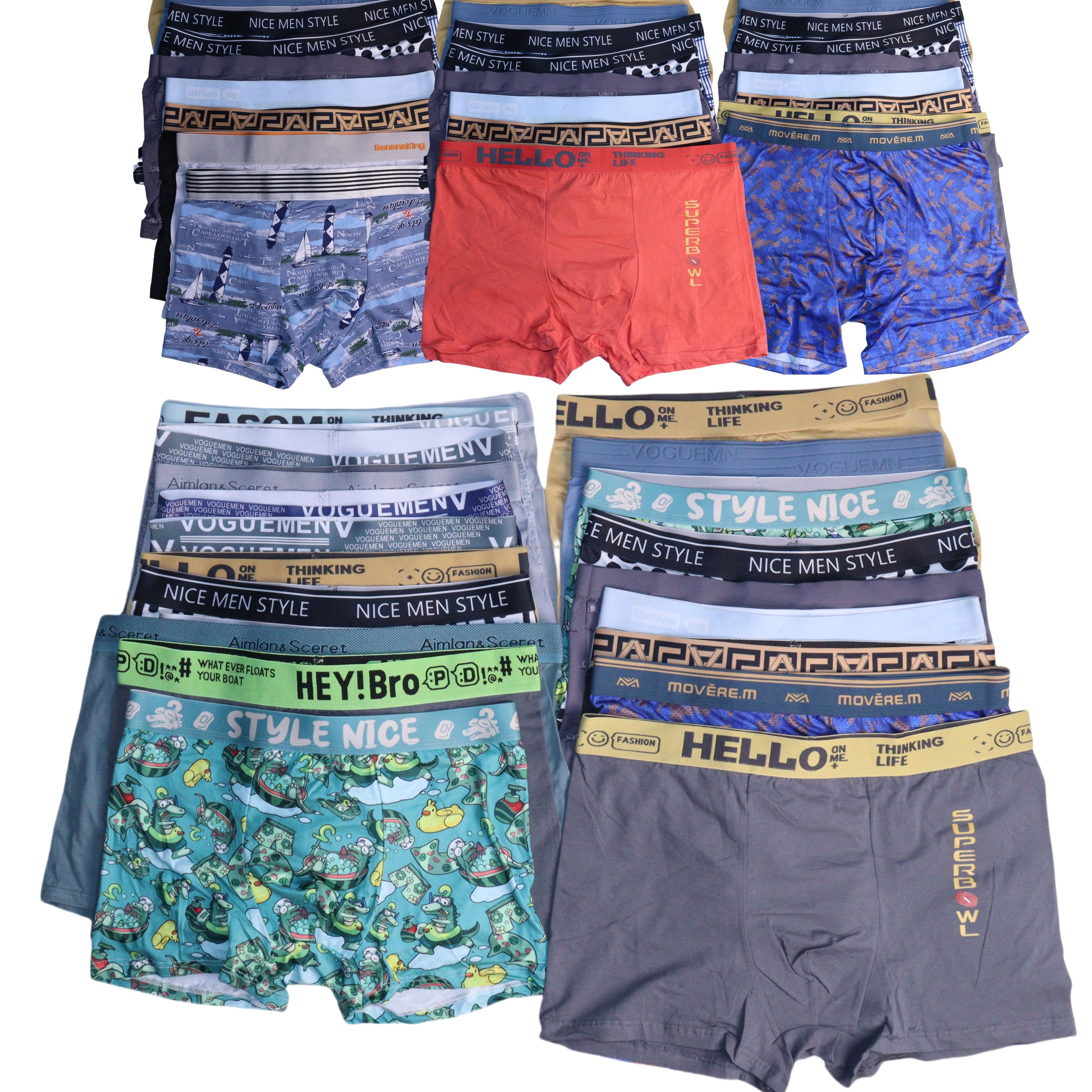 Cheap Stock Men's Boxer Briefs Cotton Ice Silk Mixed Styles Sizes Solid Printed Version Underwear for Man