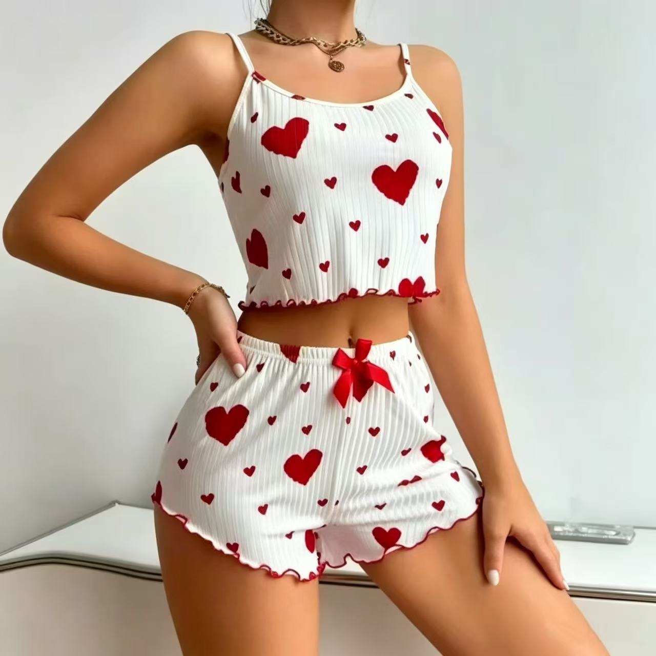 Better Quality Women Sexy 2pcs Sheer Temptation Lace Satin Shorts Erotic Soft Mature Pajamas