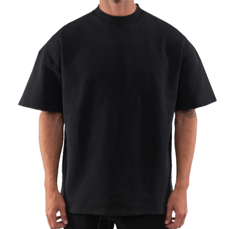 Mens Custom 250GSM Drop Shoulder Graphic Heavyweight Cotton Streetwear Boxy Oversized Tshirt