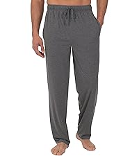 Men's Classic Lounge Jersey Solid Pajama Pants-Summer Casual Soft Cotton Blend Quick Dry Elastic Waistband Drawstring Relaxed