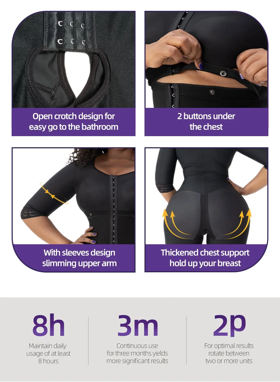 Post Surgery Open Crotch Waist Trainer Slimming Corset