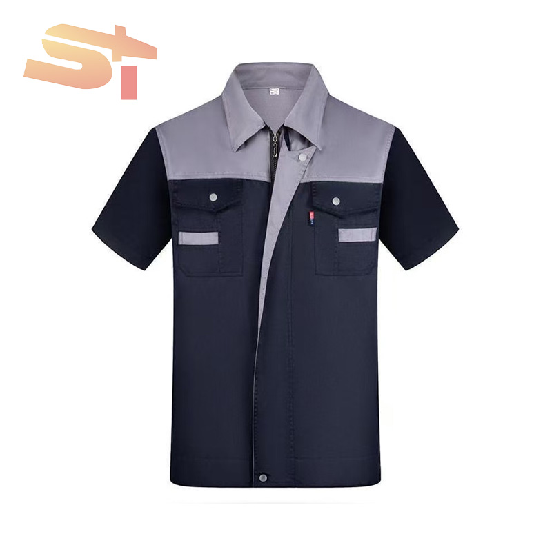 SIKE Summer Short-sleeve Protective Workwear Wear-resistant and Dirt-resistant Factory Workshop Auto Repair Uniforms