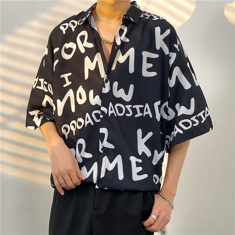Custom Dress Shirt, Casual Button-down - Custom Designer Summer Fashion Plus Size Digital Printed Mens Resort Vacation Casual Fl